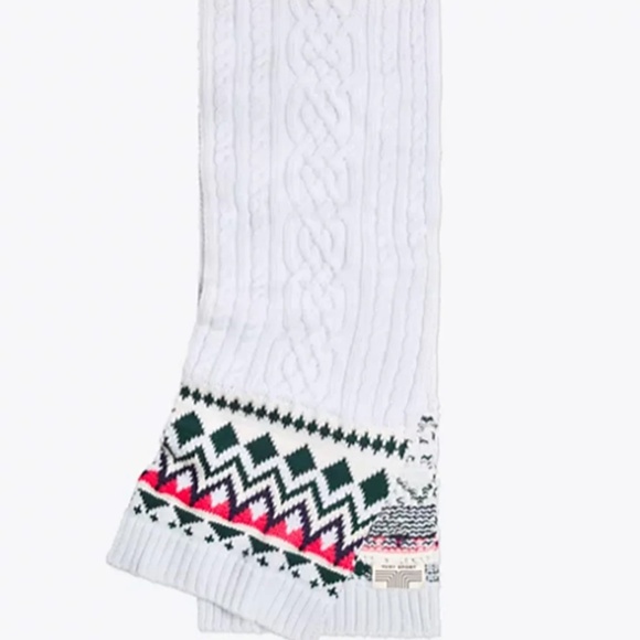 Tory Sport Fair Isle Chunky Winter Scarf - Light Blue - Picture 1 of 2